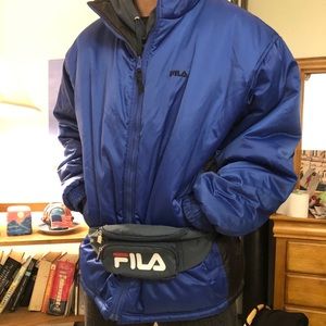 Fila Puffy Winter Snow Reversible Jacket + Fanny Pack